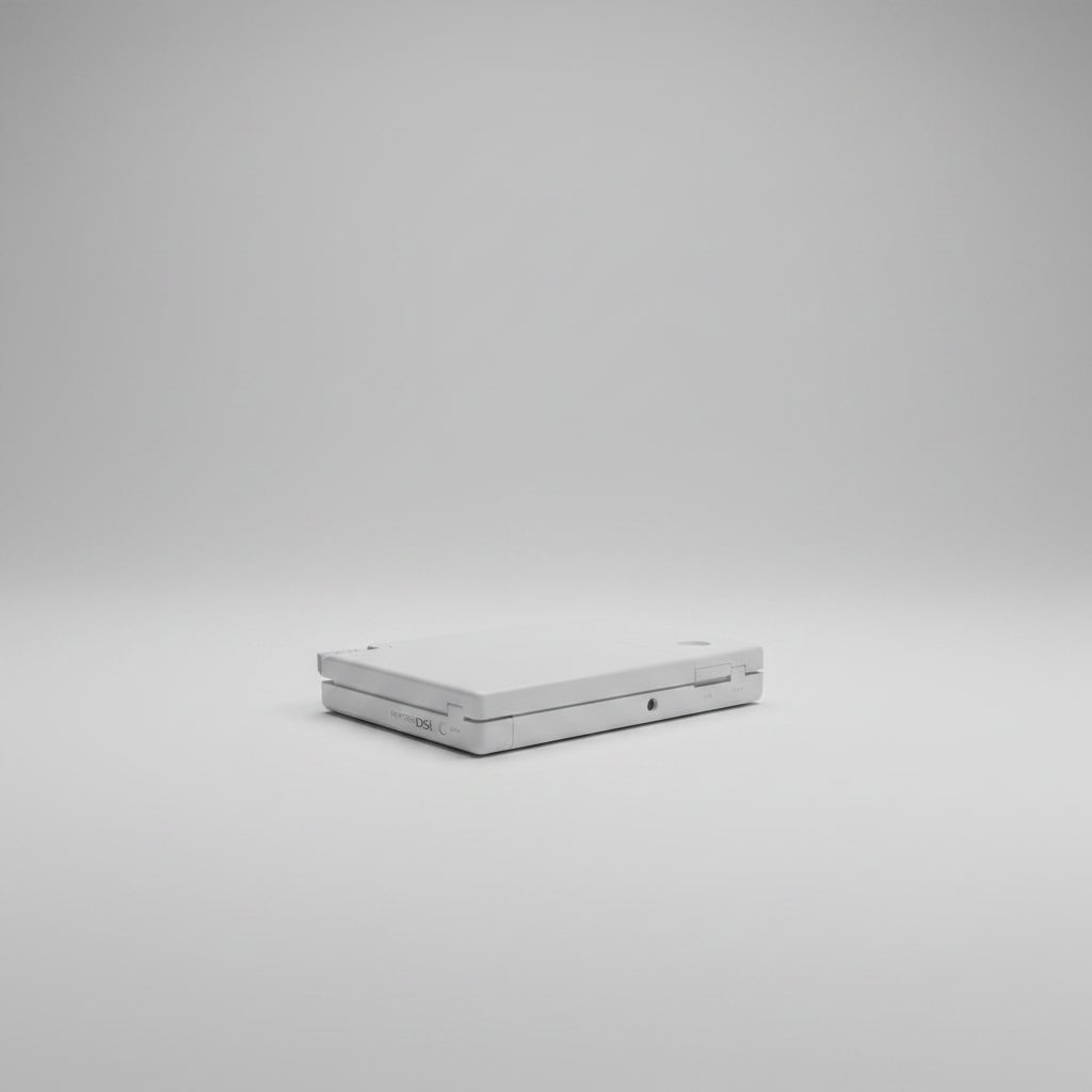 Glacier White DSi replacement shell shown on soft grey, ice-bright white console housing UK