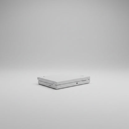 Glacier White DSi replacement shell shown on soft grey, ice-bright white console housing UK