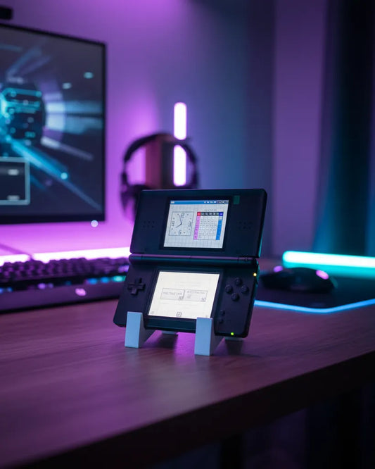 Modded Nintendo DS Lite with custom firmware and preloaded games - lifestyle gaming setup