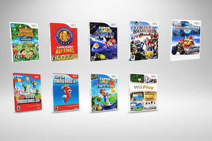 Modded Wii USB loader menu showing installed Wii games library on SD card homebrew
