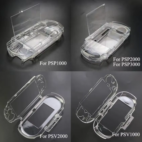 Clear crystal hard case for PS Vita and PSP - transparent protective cover multiple angles