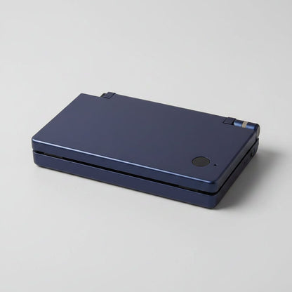 Midnight Abyss DSi replacement shell in midnight blue shown angled on a soft grey background