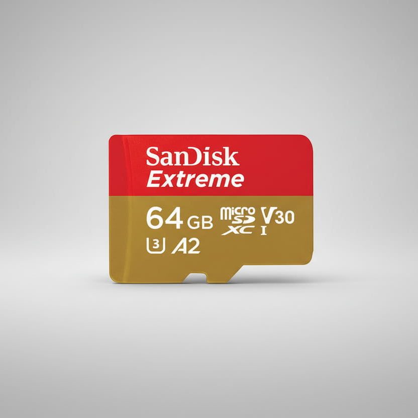 SanDisk Extreme 64GB microSD card supplied with the modded PS Vita Slim, loaded with games and emulators