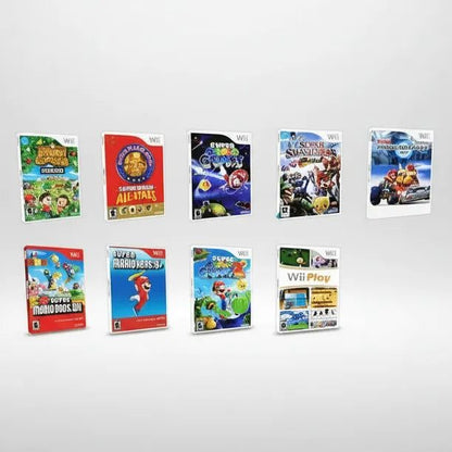 Grid of classic Wii game cover art preloaded on the modded Wii console SD card - ModxGaming UK