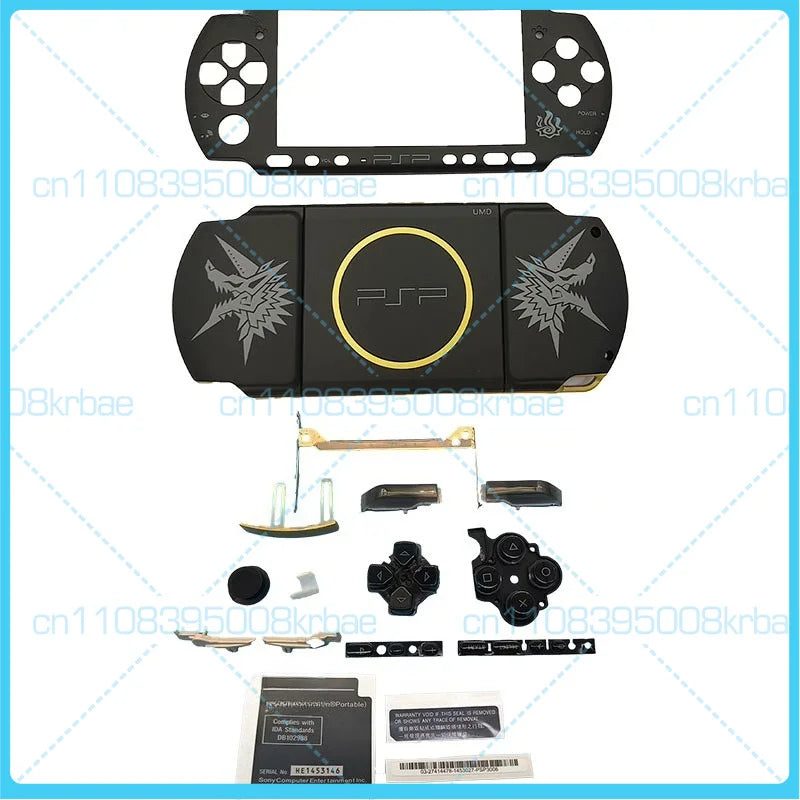 Monster Hunter PSP 2000/3000 Slim replacement housing panels and buttons set, special edition modded PSP shell UK