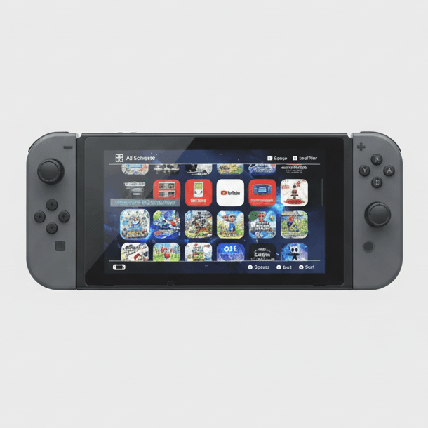 Nintendo Switch CFW home screen with 64-256GB SD card showing game collection