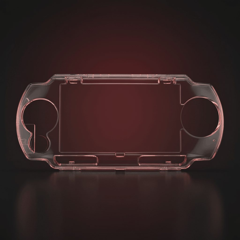 Front view of a clear crystal hard case for the PS Vita showing full-body scratch protection – ModxGaming UK
