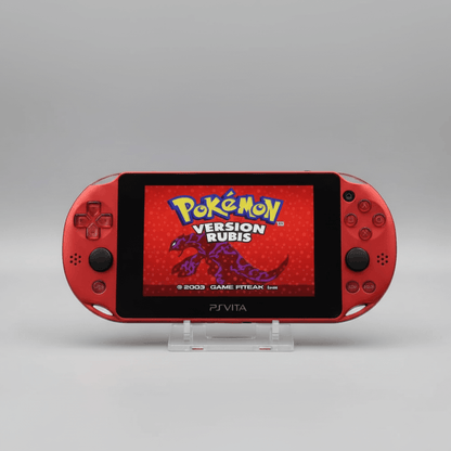 Red PS Vita modded - custom firmware handheld, pre-installed games, 64-256GB, warranty included
