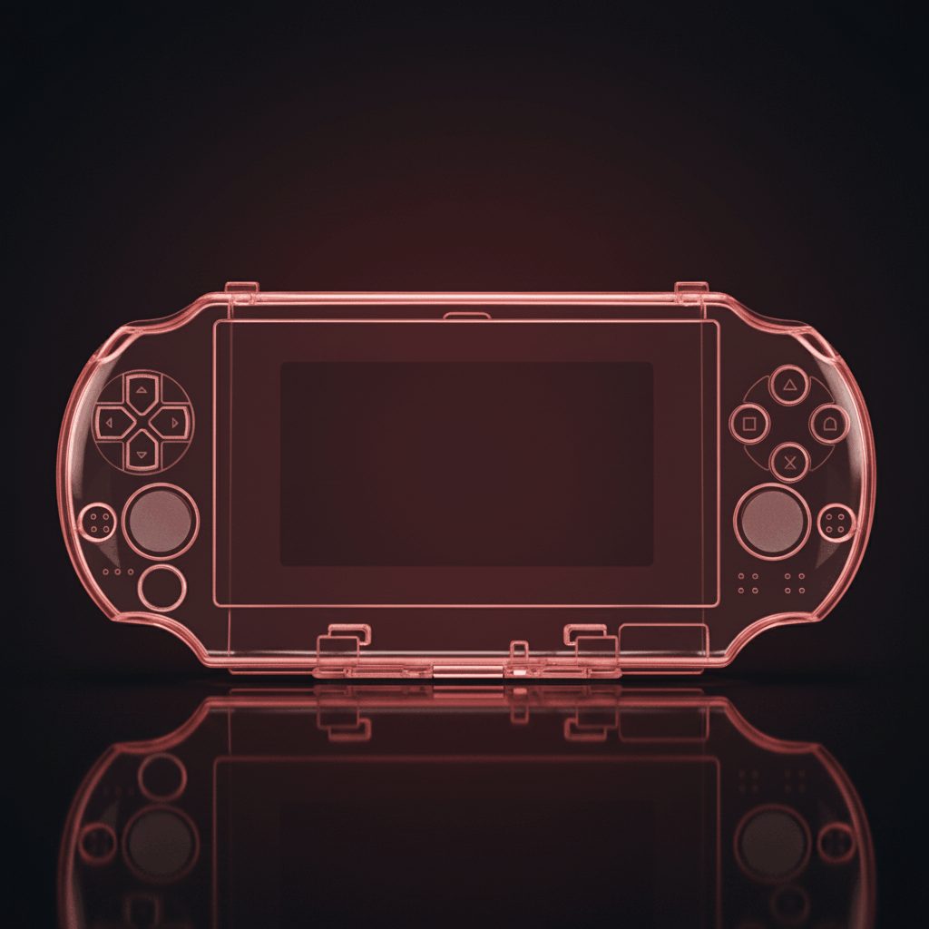 Front view of a clear crystal hard case for the PSP 1000 with cutouts for the d-pad and face buttons – ModxGaming UK
