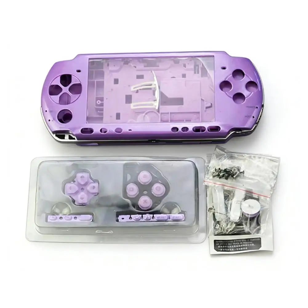 Front and back purple PSP 2000/3000 Slim housing panels for a custom PSP shell swap, buy modded PSP parts UK