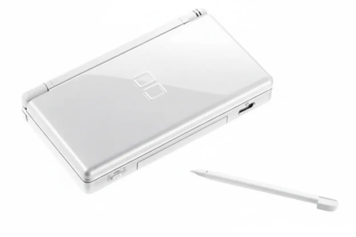 White Nintendo DS Lite with charger - fully configured custom firmware