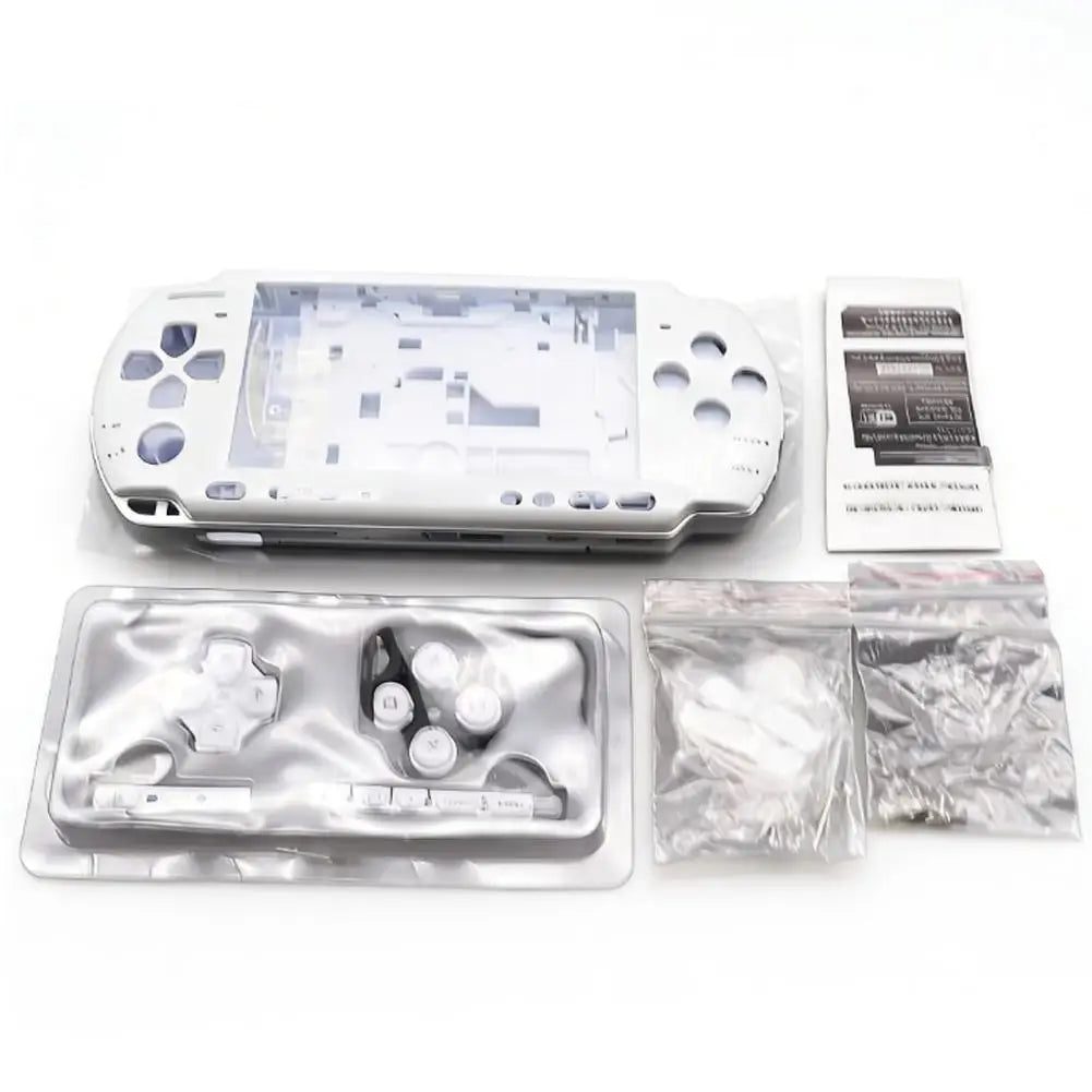 Front and back white PSP 2000/3000 Slim housing panels for a custom PSP shell swap, buy modded PSP parts UK
