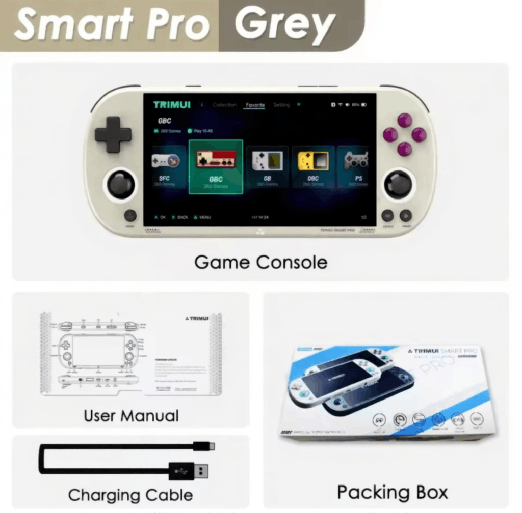 TRIMUI Smart Pro portable 64GB - preinstalled games, emulators, custom firmware ready
